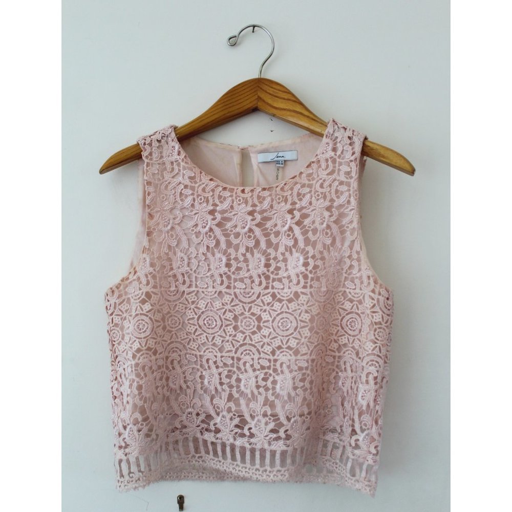 Jenn by Lucy Paris Crochet Lace Cropped Tank